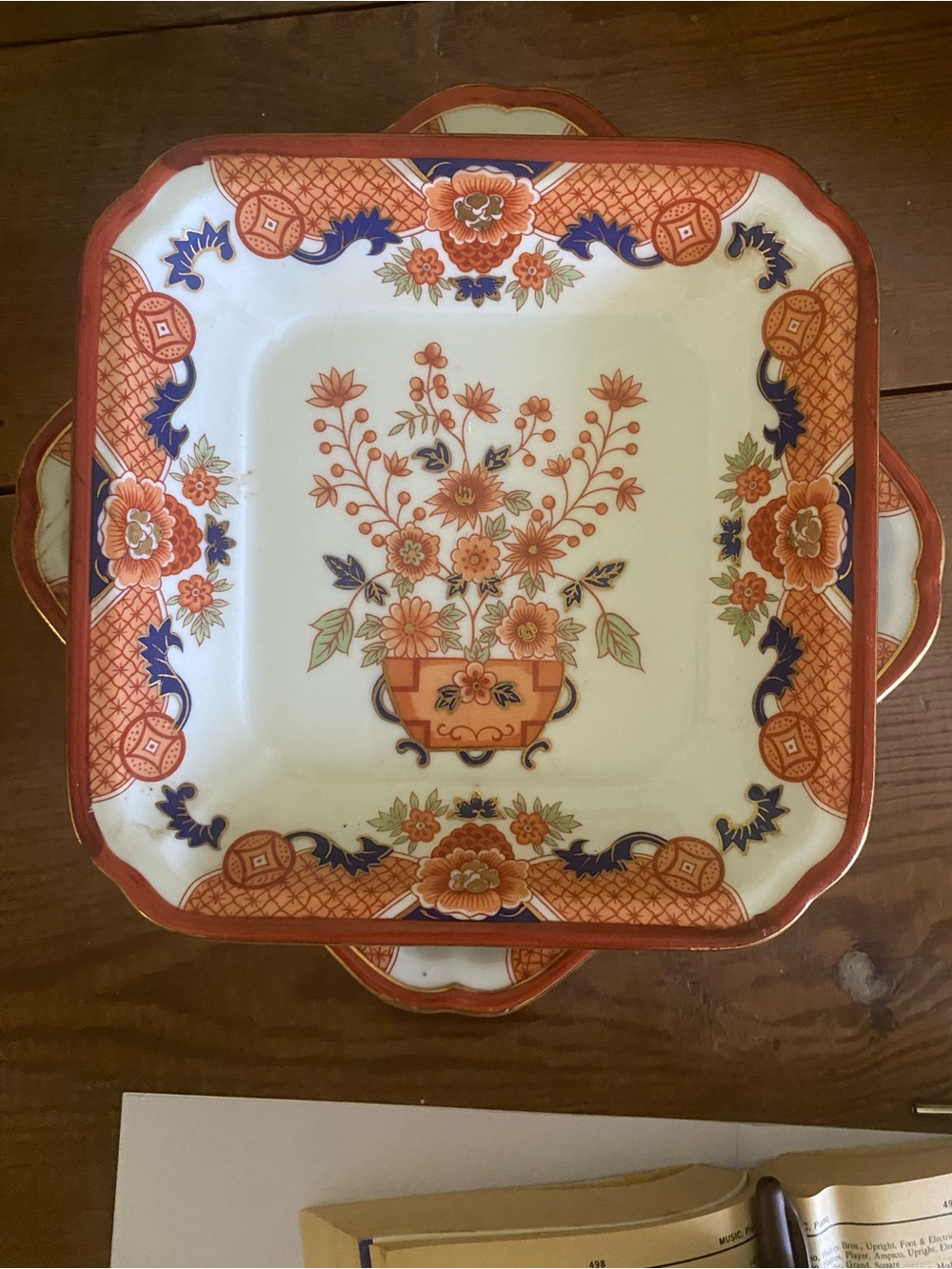 3 Vintage Imari Style Square Plates
